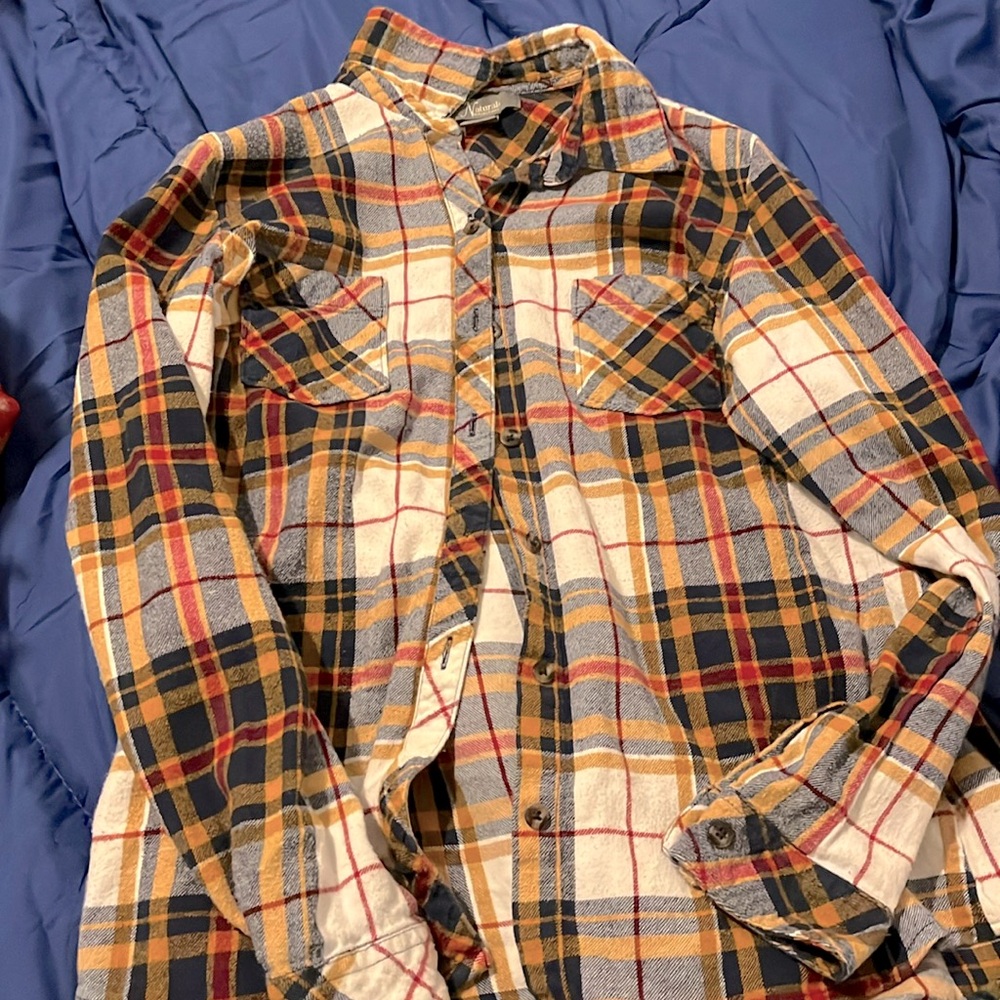 NATURAL REFLECTION Plaid Button Up